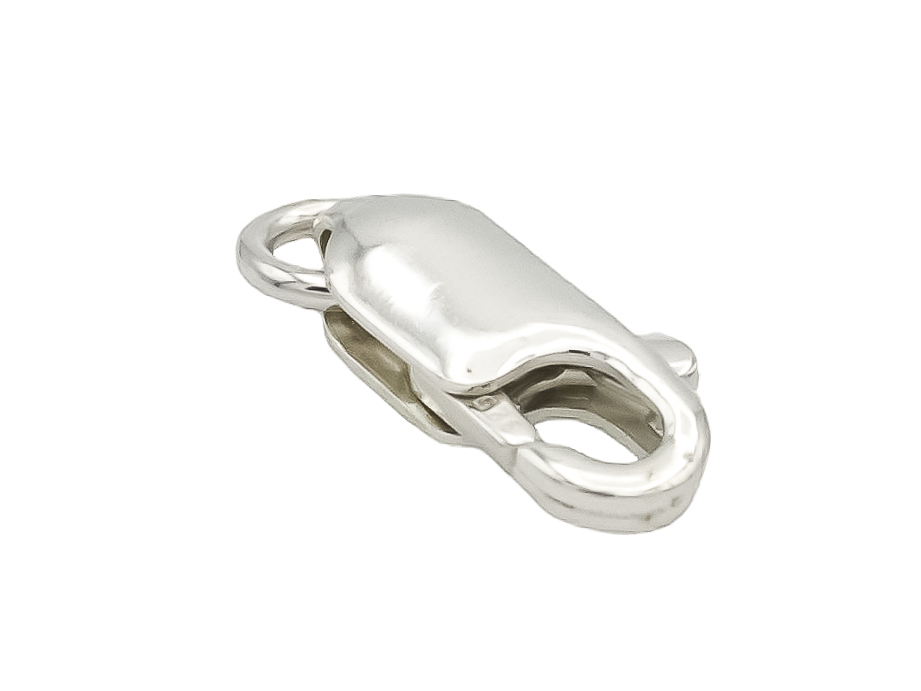 MOUSQUETON PLAT ARGENT AVEC ANNEAU 16MM