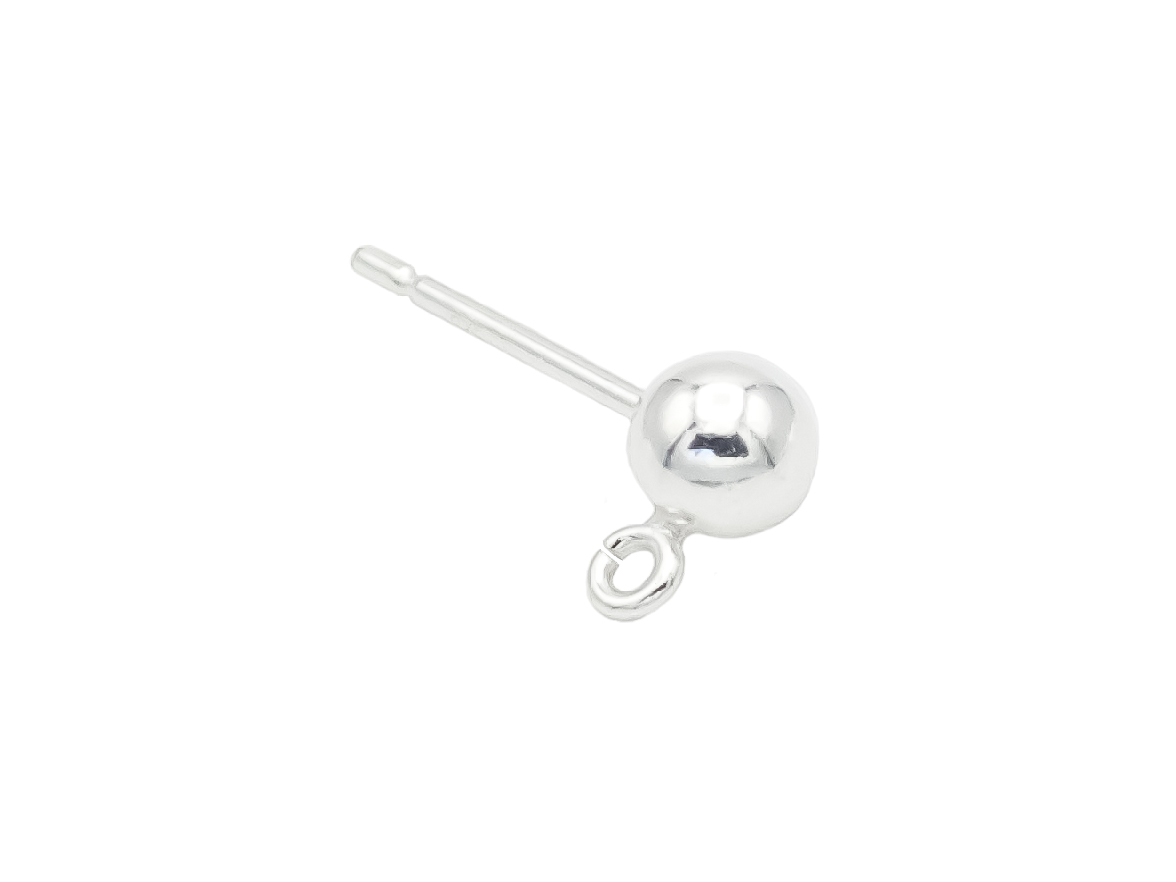 BO BOULES ARGENT AVEC ANNEAUX 4MM