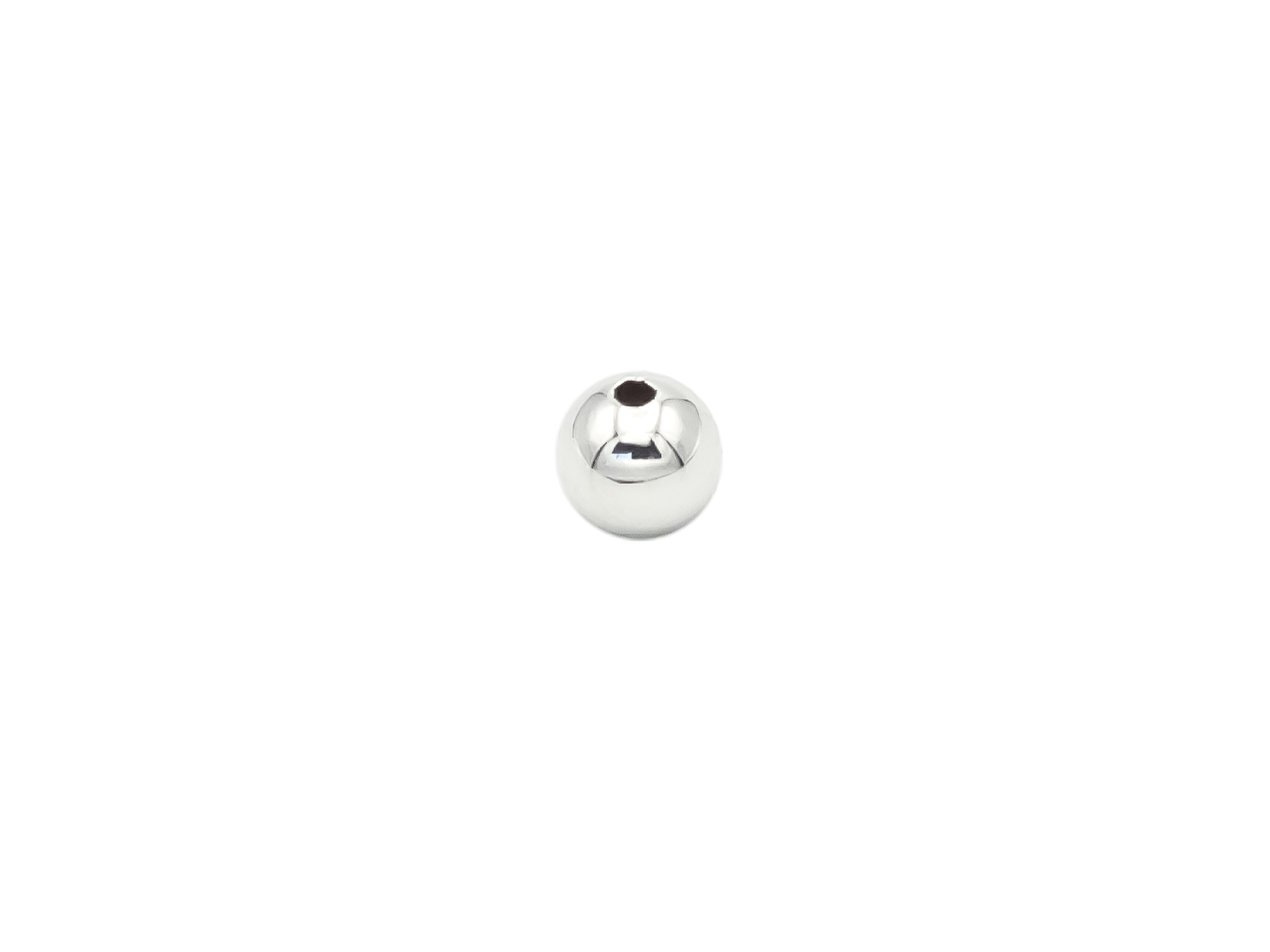 BOULE LISSE 2 TROUS 4MM ARGENT