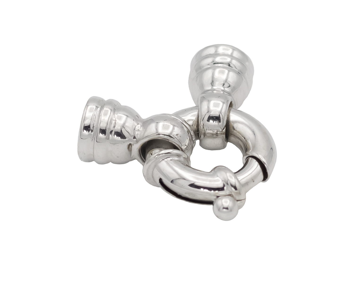 ANNEAU MARIN AVEC EMBOUTS PERLES 11MM OR GRIS