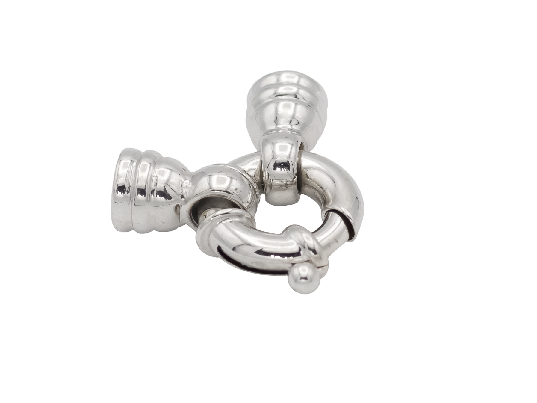 ANNEAU MARIN AVEC EMBOUTS PERLES 13MM OR GRIS