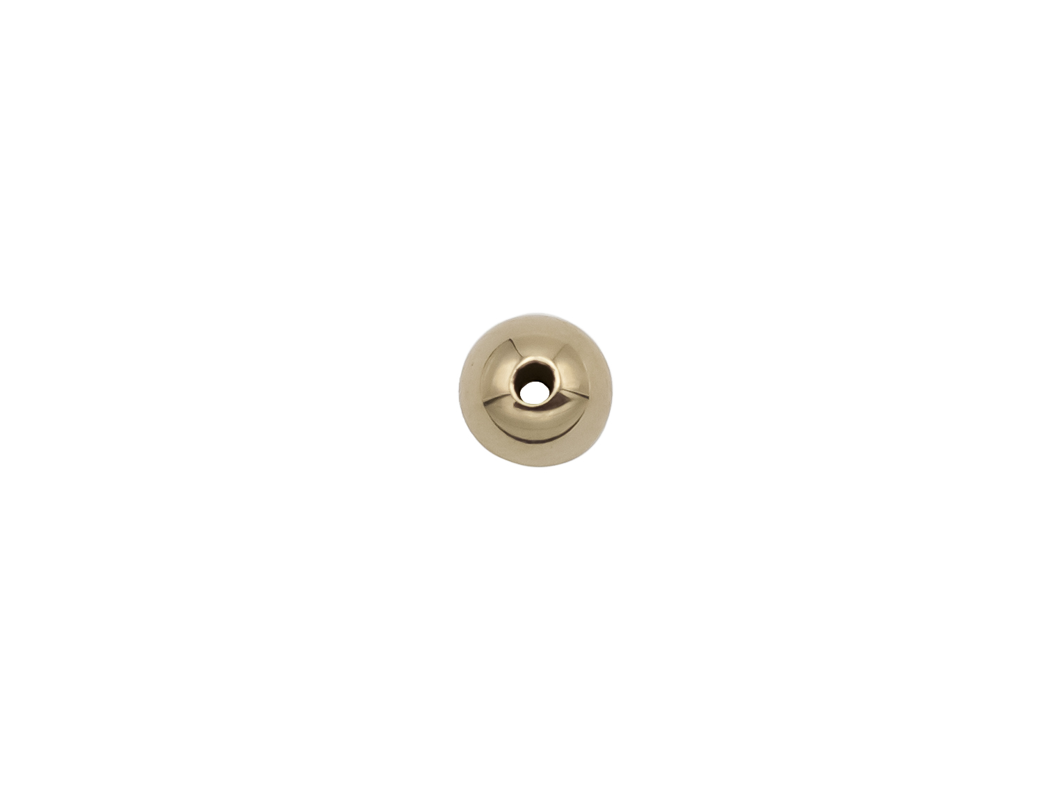BOULE 2 TROUS 5MM OR GRIS 10% PALLADIUM