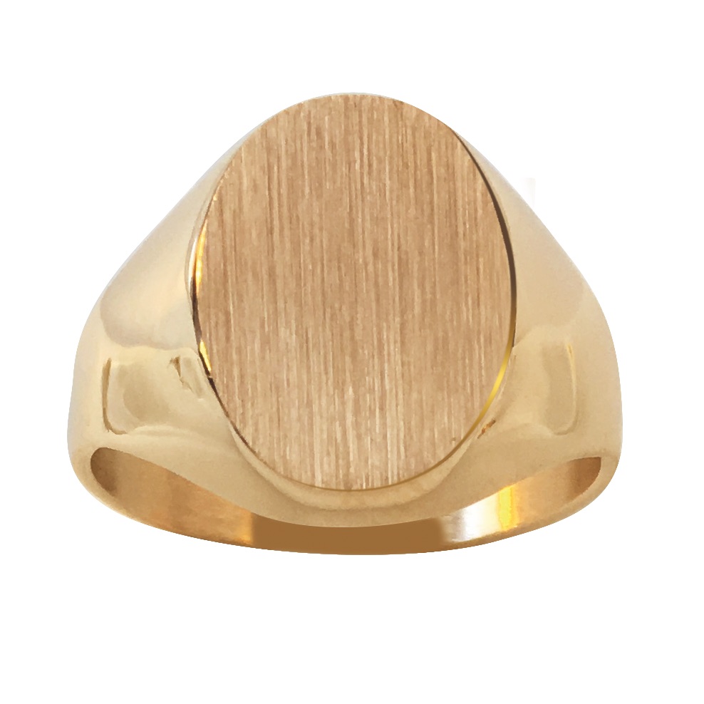 CHEVALIERE ESTAMPEE MASSIVE OVALE 14 X10MM