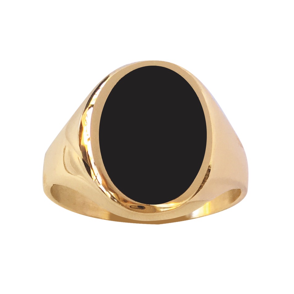 CHEVALIERE FONTE ONYX OVALE 13  X 11MM