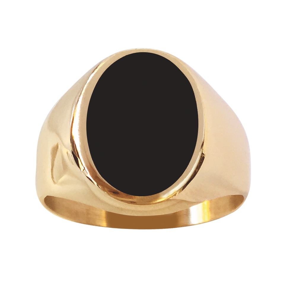 CHEVALIERE FONTE ONYX OVALE 13.5  X 10.5MM