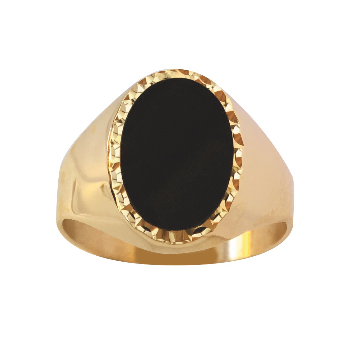CHEVALIERE ESTAMPEE ONYX RECTANGLE 14  X 10.5MM