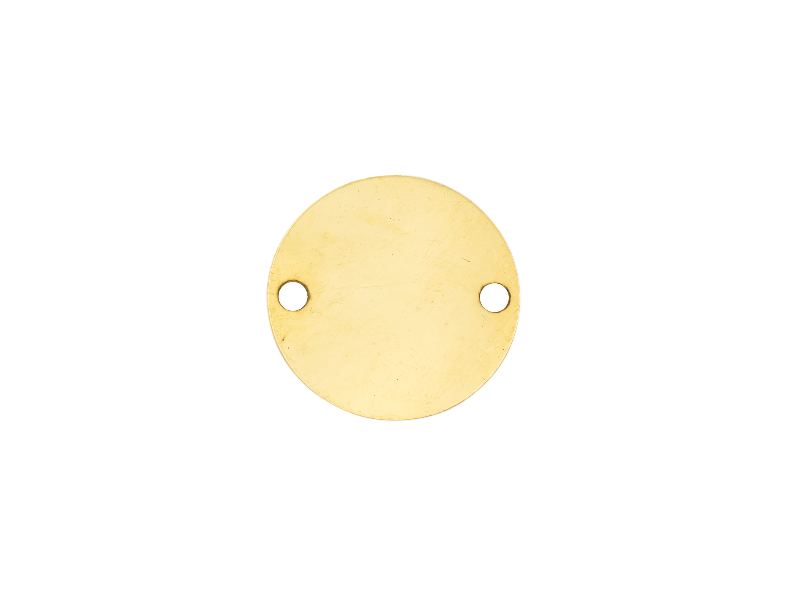 MEDAILLE RONDE 2 TROUS 20X20MM OR JAUNE