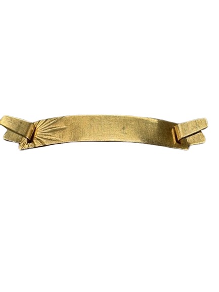 PLAQUE BB RECTANGLE 21X4MM AVEC SOLEIL OR JAUNE
