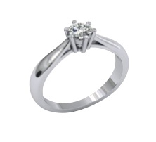 SOLITAIRE 6 GRIFFES PALMETTES CLASSIQUE OR GRIS