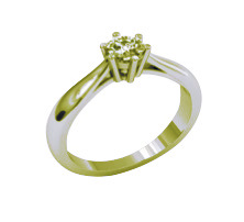 SOLITAIRE 6 GRIFFES PALMETTES CLASSIQUE OR JAUNE