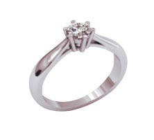 SOLITAIRE 6 GRIFFES PALMETTES CLASSIQUE OR ROUGE