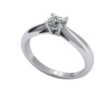 SOLITAIRE 4 GRIFFES PALMETTES OR GRIS
