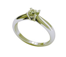 SOLITAIRE 4 GRIFFES PALMETTES OR JAUNE