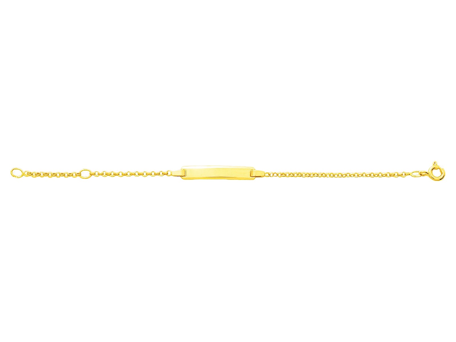 IDENTITE BEBE PLAQUE RECTANGLE OR JAUNE